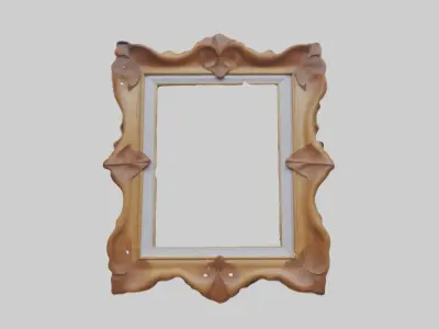 Wooden picture frame Low-poly 3D model
