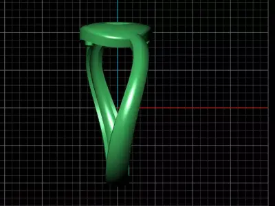 D alphabet bypass shell hallow ring 3D print model