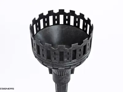Medieval Wall Sconce Torch Low-poly 3D model