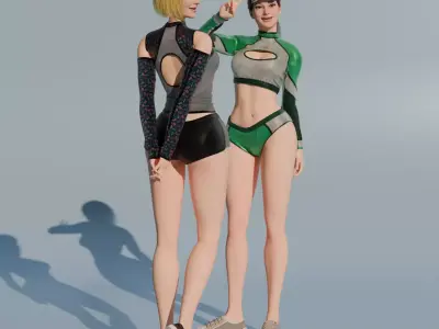 Summer Girls Free 3D model