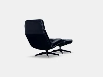 HAVBERG Armchair and footstool 1 Low-poly 3D model