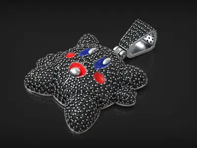 Kirby Star Ice Diamond Hip Hop Jewelry Pendant 3D print model