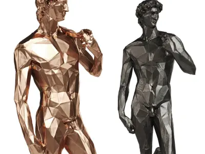 David Michelangelo Tall edges Copper Black metal 3D model