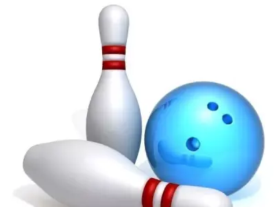 Bowling pins and ball 3D model