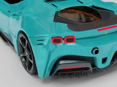Ferrari sf90 Green Mint 3D model