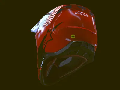 Alpinestars Supertech M10 Helmet Low-poly 3D model