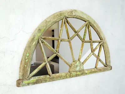 Vintage Arched Transom Mirror 3D model