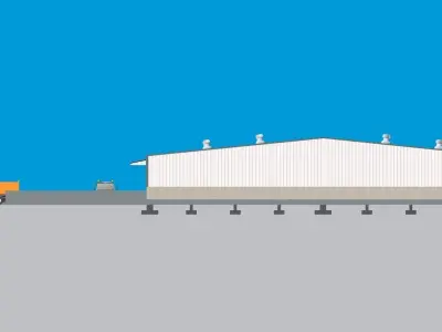 SIMPLE PEB WAREHOUSE SHED STRUCTURE - 164 FT X 164 FT - 25 FT 3D model
