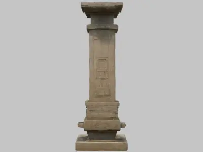 Ornate Stone Pillar - 3D Model Low-poly 3D model