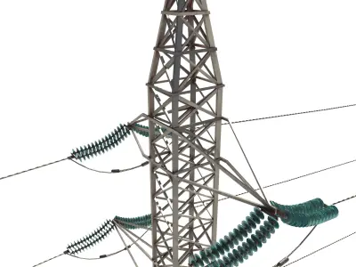 Electricity Pole 31 Low-poly 3D model