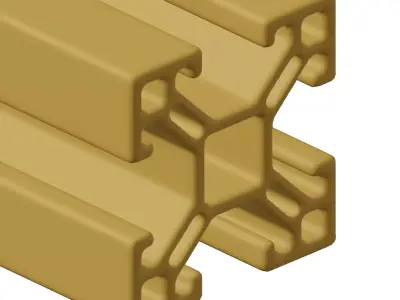 Plastic Square Extrusion Profile Toy 3D model