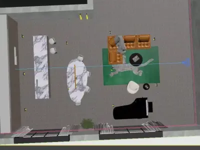 Terazzo Livingroom Design 3d Scene 3D model