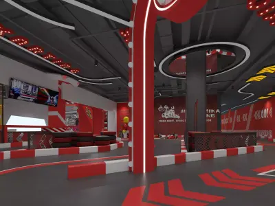 Karting race - environments and props Low-poly 3D model 3D model