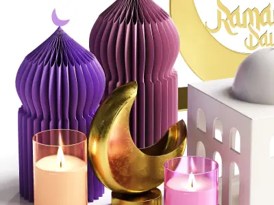 Ramadan Decorative Set 3D model