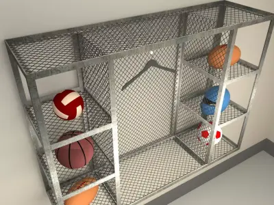 wire mesh cage metal rack  tumble  repair shop  motorcycle retro 3D model