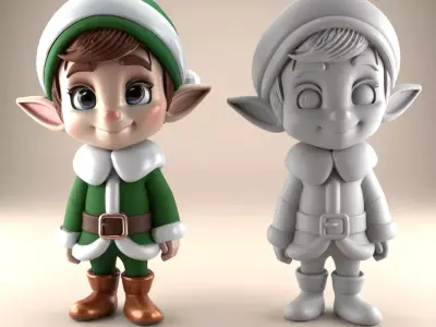 Charming 3D Elf Model for Fun Holiday Decor 3D print model