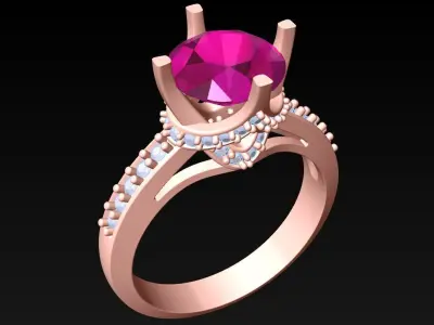 Diamond Ring - Womens Rings - N819358 3D print model