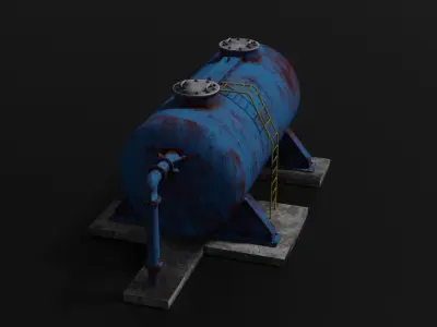 Oil tank Low-poly 3D model shop