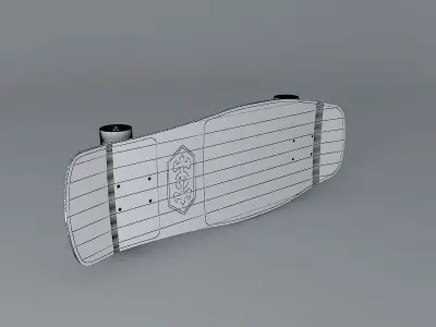 1990 Santa Cruz Christian Hosoi Monk model skateboard Free 3D model