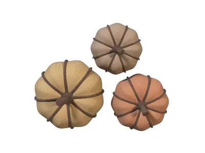 Fabric Pumpkin Decor SET 3D model