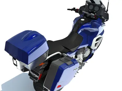 Blue Triumph Trophy 3D Motorcycle 3D model