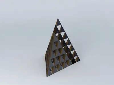 Prism prism pyramid made of gold and triangles 3D model