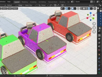 A Blend file for  simple Cartoon Car  model Free 3D model