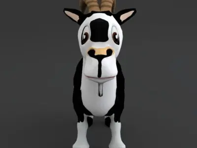 Goat Cartoon Low-poly 3D model