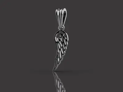  Angel Wing Charm Pendant Necklace 0078 3D print model