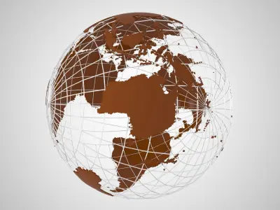 Globe News Skeleton Chocolate Color 3D model