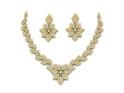 Luxury Women Fashion Necklace And Earrings 3d Printable Model 3D print model