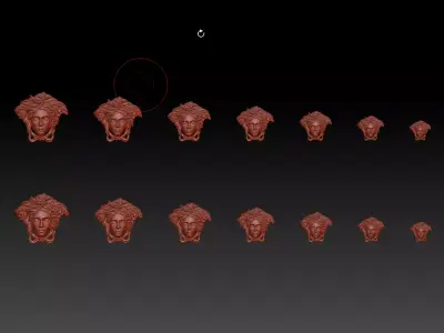 Medusa Pendant 7 Sizes STL for Jewelry Casting 3D print model