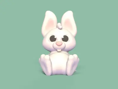 Little Sitting Bunny 3D print model