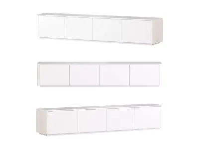 Stylish White TV Stand in Wood 3D model