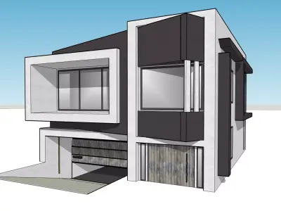 Architectural 3D model modern house 3D model