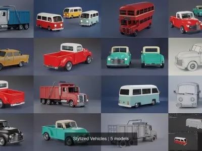 Stylized Vehicles 3D Model Pack