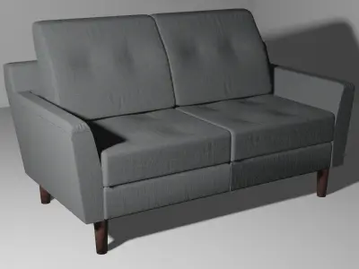 Sofa game-ready low-poly PBR interior realistic furniture model Low-poly 3D model
