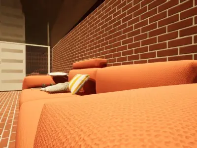 simple living room Free low-poly 3D model