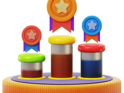 3D SEO Ranking Low-poly 3D model