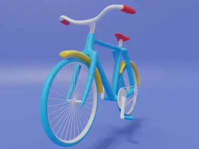 Cartoon Cute Bicycle 3D model