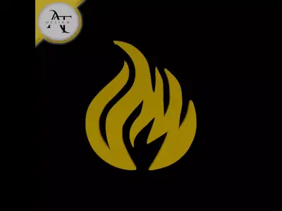 Simple Flame Symbol - 2D Art Free 3D print model 8