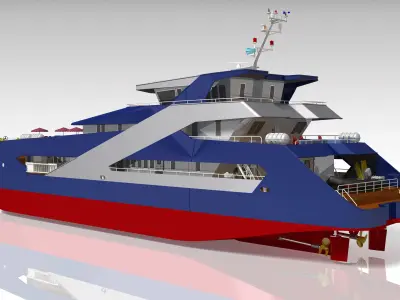 Luxury Yacht Ship Vessel 47M Low-poly 3D model