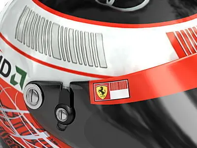 Helmet F1 2008 2009 Kimi Raikkonen 3D model
