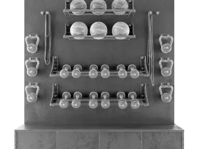 Home Gym Yoga Fitness Decoration Set 57 3D model