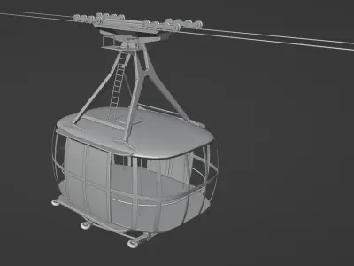 Cable car vehicle from Rio de Janeiro Brazil 3D model