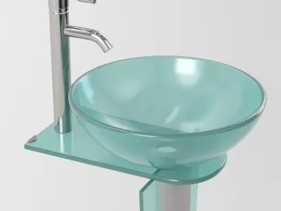 Fresca Vitale Modern Glass Bathroom Vanity With Mirror 3D model