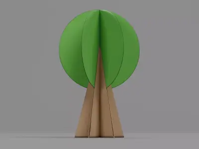 Paper Tree V2 Low-poly 3D model