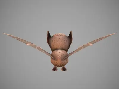 Bat Cartoon Low-poly 3D model