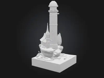 Lighthouse Haven  A Beacon of Serenity and Strength 3D model