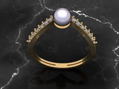 Pearl Ring 3D print model